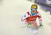 Marcel Hirscher of Austria reacts after his 2nd run of mens Slalom of FIS ski alpine world cup at the Levi Black in  Levi, Finland on 2014/11/16.
