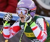 Michaela Kirchgasser of Austria reacts after finish her 2nd run of ladies Giant Slalom of FIS Ski Alpine Worldcup at the Aspen Mountain Course in Aspen, Canada on 2014/11/29. 

