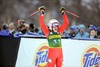 3rd placed Federica Brignone of Italy reacts after finish her 2nd run of ladies Giant Slalom of FIS Ski Alpine Worldcup at the Aspen Mountain Course in Aspen, Canada on 2014/11/29. 
