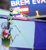 1st placed Eva-Maria Brem of Austria reacts after finish her 2nd run of ladies Giant Slalom of FIS Ski Alpine Worldcup at the Aspen Mountain Course in Aspen, Canada on 2014/11/29. 
