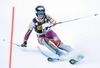 Nina Loeseth of Norway in action during 1st run of ladies Slalom of FIS Ski Alpine Worldcup at the Aspen Mountain Course in Aspen, Canada on 2014/11/30. 
