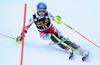 Bernadette Schild of Austria in action during 1st run of ladies Slalom of FIS Ski Alpine Worldcup at the Aspen Mountain Course in Aspen, Canada on 2014/11/30. 
