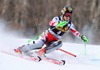 Kathrin Zettel of Austria in action during 1st run of ladies Slalom of FIS Ski Alpine Worldcup at the Aspen Mountain Course in Aspen, Canada on 2014/11/30. 
