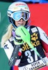 Eva-Maria Brem of Austria reacts after her 2nd run of ladies Slalom of FIS Ski Alpine Worldcup at the Aspen Mountain Course in Aspen, United States on 2014/11/30. 
