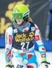 Laurie Mougel of France reacts after her 2nd run of ladies Slalom of FIS Ski Alpine Worldcup at the Aspen Mountain Course in Aspen, United States on 2014/11/30. 
