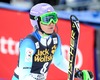 Sarka Strachova of Cuech Republic reacts after her 2nd run of ladies Slalom of FIS Ski Alpine Worldcup at the Aspen Mountain Course in Aspen, United States on 2014/11/30. 
