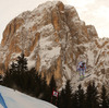 Fourth placed Guillermo Fayed of France skiing men downhill race of Audi FIS Alpine skiing World cup in Val Gardena, Italy. Men downhill race of Audi FIS Alpine skiing World cup season 2014-2015, was held on Friday, 19th of December 2014 on famous Saslong course in Val Gardena, Italy.
