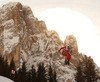 Third placed Dominik Paris of Italy skiing men downhill race of Audi FIS Alpine skiing World cup in Val Gardena, Italy. Men downhill race of Audi FIS Alpine skiing World cup season 2014-2015, was held on Friday, 19th of December 2014 on famous Saslong course in Val Gardena, Italy.
