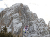 Didier Defago of Switzerland skiing men downhill race of Audi FIS Alpine skiing World cup in Val Gardena, Italy. Men downhill race of Audi FIS Alpine skiing World cup season 2014-2015, was held on Friday, 19th of December 2014 on famous Saslong course in Val Gardena, Italy.

