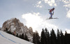 Carlo Janka of Switzerland skiing men downhill race of Audi FIS Alpine skiing World cup in Val Gardena, Italy. Men downhill race of Audi FIS Alpine skiing World cup season 2014-2015, was held on Friday, 19th of December 2014 on famous Saslong course in Val Gardena, Italy.
