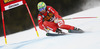 Second placed Dominik Paris of Italy skiing men super-g race of Audi FIS Alpine skiing World cup in Val Gardena, Italy. Men super-g race of Audi FIS Alpine skiing World cup season 2014-2015, was held on Saturday, 20th of December 2014 on famous Saslong course in Val Gardena, Italy.

