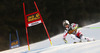Third placed Hannes Reichelt of Austria skiing men super-g race of Audi FIS Alpine skiing World cup in Val Gardena, Italy. Men super-g race of Audi FIS Alpine skiing World cup season 2014-2015, was held on Saturday, 20th of December 2014 on famous Saslong course in Val Gardena, Italy.
