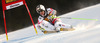 Third placed Hannes Reichelt of Austria skiing men super-g race of Audi FIS Alpine skiing World cup in Val Gardena, Italy. Men super-g race of Audi FIS Alpine skiing World cup season 2014-2015, was held on Saturday, 20th of December 2014 on famous Saslong course in Val Gardena, Italy.
