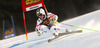 Third placed Hannes Reichelt of Austria skiing men super-g race of Audi FIS Alpine skiing World cup in Val Gardena, Italy. Men super-g race of Audi FIS Alpine skiing World cup season 2014-2015, was held on Saturday, 20th of December 2014 on famous Saslong course in Val Gardena, Italy.
