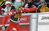 Fifth placed Christof Innerhofer of Italy reacts in finish of the men super-g race of Audi FIS Alpine skiing World cup in Val Gardena, Italy. Men super-g race of Audi FIS Alpine skiing World cup season 2014-2015, was held on Saturday, 20th of December 2014 on famous Saslong course in Val Gardena, Italy.
