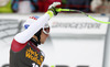 Sixth placed Carlo Janka of Switzerland reacts in finish of the men super-g race of Audi FIS Alpine skiing World cup in Val Gardena, Italy. Men super-g race of Audi FIS Alpine skiing World cup season 2014-2015, was held on Saturday, 20th of December 2014 on famous Saslong course in Val Gardena, Italy.
