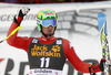 Second placed Dominik Paris of Italy reacts in finish of the men super-g race of Audi FIS Alpine skiing World cup in Val Gardena, Italy. Men super-g race of Audi FIS Alpine skiing World cup season 2014-2015, was held on Saturday, 20th of December 2014 on famous Saslong course in Val Gardena, Italy.
