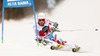 Thomas Fanara of France skiing in the first run of the men giant slalom race of Audi FIS Alpine skiing World cup in Alta Badia, Italy. Men giant slalom race of Audi FIS Alpine skiing World cup season 2014-2015, was held on Sunday, 21st of December 2014 on Gran Risa course in Alta Badia, Italy.
