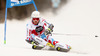 Thomas Fanara of France skiing in the first run of the men giant slalom race of Audi FIS Alpine skiing World cup in Alta Badia, Italy. Men giant slalom race of Audi FIS Alpine skiing World cup season 2014-2015, was held on Sunday, 21st of December 2014 on Gran Risa course in Alta Badia, Italy.
