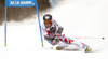 Victor Muffat-Jeandet of France skiing in the first run of the men giant slalom race of Audi FIS Alpine skiing World cup in Alta Badia, Italy. Men giant slalom race of Audi FIS Alpine skiing World cup season 2014-2015, was held on Sunday, 21st of December 2014 on Gran Risa course in Alta Badia, Italy.
