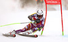 Henrik Kristoffersen of Norway skiing in the first run of the men giant slalom race of Audi FIS Alpine skiing World cup in Alta Badia, Italy. Men giant slalom race of Audi FIS Alpine skiing World cup season 2014-2015, was held on Sunday, 21st of December 2014 on Gran Risa course in Alta Badia, Italy.
