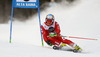 Roberto Nani of Italy skiing in the first run of the men giant slalom race of Audi FIS Alpine skiing World cup in Alta Badia, Italy. Men giant slalom race of Audi FIS Alpine skiing World cup season 2014-2015, was held on Sunday, 21st of December 2014 on Gran Risa course in Alta Badia, Italy.
