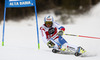 Gino Caviezel of Switzerland skiing in the first run of the men giant slalom race of Audi FIS Alpine skiing World cup in Alta Badia, Italy. Men giant slalom race of Audi FIS Alpine skiing World cup season 2014-2015, was held on Sunday, 21st of December 2014 on Gran Risa course in Alta Badia, Italy.
