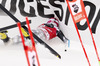 Samu Torsti of Finland crashing in the first run of the men giant slalom race of Audi FIS Alpine skiing World cup in Alta Badia, Italy. Men giant slalom race of Audi FIS Alpine skiing World cup season 2014-2015, was held on Sunday, 21st of December 2014 on Gran Risa course in Alta Badia, Italy.
