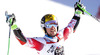 Winner Marcel Hirscher of Austria reacts in finish of the second run of the men giant slalom race of Audi FIS Alpine skiing World cup in Alta Badia, Italy. Men giant slalom race of Audi FIS Alpine skiing World cup season 2014-2015, was held on Sunday, 21st of December 2014 on Gran Risa course in Alta Badia, Italy.
