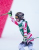 Anna Fenninger of Austria reacts after 2nd run of Ladies Giant Slalom of the Kuehtai FIS Ski Alpine World Cup at the Hohe Mut Course in Kuehtai, Austria on 2014/12/28.
