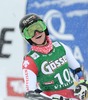 Lara Gut of Switzerland reacts after 2nd run of Ladies Giant Slalom of the Kuehtai FIS Ski Alpine World Cup at the Hohe Mut Course in Kuehtai, Austria on 2014/12/28.

