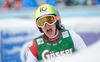 Dominique Gisin of Switzerland reacts after 2nd run of Ladies Giant Slalom of the Kuehtai FIS Ski Alpine World Cup at the Hohe Mut Course in Kuehtai, Austria on 2014/12/28.
