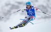 Laurie Mougel of France in action during 1st run of Ladies Slalom of the Kuehtai FIS Ski Alpine World Cup at the Hohe Mut Course in Kuehtai, Austria on 2014/12/29.

