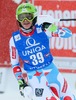 Adeline Baud of France reacts after 2nd run of Ladies Giant Slalom of the Kuehtai FIS Ski Alpine World Cup at the Hohe Mut Course in Kuehtai, Austria on 2014/12/29.
