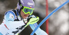 Sarka Strachova of Czech skiing in the first run of the women slalom race of Audi FIS Alpine skiing World cup on Sljeme above Zagreb, Croatia. Women Snow Queen Trophy slalom race of Audi FIS Alpine skiing World cup season 2014-2015, was held on Sunday, 4th of January 2015 on Sljeme above Zagreb, Croatia.
