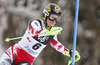 Kathrin Zettel of Austria skiing in the first run of the women slalom race of Audi FIS Alpine skiing World cup on Sljeme above Zagreb, Croatia. Women Snow Queen Trophy slalom race of Audi FIS Alpine skiing World cup season 2014-2015, was held on Sunday, 4th of January 2015 on Sljeme above Zagreb, Croatia.
