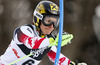 Kathrin Zettel of Austria skiing in the first run of the women slalom race of Audi FIS Alpine skiing World cup on Sljeme above Zagreb, Croatia. Women Snow Queen Trophy slalom race of Audi FIS Alpine skiing World cup season 2014-2015, was held on Sunday, 4th of January 2015 on Sljeme above Zagreb, Croatia.
