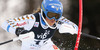 Anna Swenn-Larsson of Sweden skiing in the first run of the women slalom race of Audi FIS Alpine skiing World cup on Sljeme above Zagreb, Croatia. Women Snow Queen Trophy slalom race of Audi FIS Alpine skiing World cup season 2014-2015, was held on Sunday, 4th of January 2015 on Sljeme above Zagreb, Croatia.
