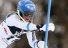 Anna Swenn-Larsson of Sweden skiing in the first run of the women slalom race of Audi FIS Alpine skiing World cup on Sljeme above Zagreb, Croatia. Women Snow Queen Trophy slalom race of Audi FIS Alpine skiing World cup season 2014-2015, was held on Sunday, 4th of January 2015 on Sljeme above Zagreb, Croatia.

