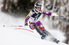 Nina Loeseth of Norway skiing in the first run of the women slalom race of Audi FIS Alpine skiing World cup on Sljeme above Zagreb, Croatia. Women Snow Queen Trophy slalom race of Audi FIS Alpine skiing World cup season 2014-2015, was held on Sunday, 4th of January 2015 on Sljeme above Zagreb, Croatia.
