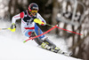 Wendy Holdener of Switzerland skiing in the first run of the women slalom race of Audi FIS Alpine skiing World cup on Sljeme above Zagreb, Croatia. Women Snow Queen Trophy slalom race of Audi FIS Alpine skiing World cup season 2014-2015, was held on Sunday, 4th of January 2015 on Sljeme above Zagreb, Croatia.
