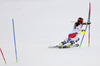 Wendy Holdener of Switzerland skiing in the first run of the women slalom race of Audi FIS Alpine skiing World cup on Sljeme above Zagreb, Croatia. Women Snow Queen Trophy slalom race of Audi FIS Alpine skiing World cup season 2014-2015, was held on Sunday, 4th of January 2015 on Sljeme above Zagreb, Croatia.
