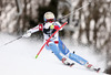 Michelle Gisin of Switzerland skiing in the first run of the women slalom race of Audi FIS Alpine skiing World cup on Sljeme above Zagreb, Croatia. Women Snow Queen Trophy slalom race of Audi FIS Alpine skiing World cup season 2014-2015, was held on Sunday, 4th of January 2015 on Sljeme above Zagreb, Croatia.

