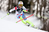 Denise Feierabend of Switzerland skiing in the first run of the women slalom race of Audi FIS Alpine skiing World cup on Sljeme above Zagreb, Croatia. Women Snow Queen Trophy slalom race of Audi FIS Alpine skiing World cup season 2014-2015, was held on Sunday, 4th of January 2015 on Sljeme above Zagreb, Croatia.
