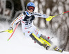 Emelie Wikstroem of Sweden skiing in the first run of the women slalom race of Audi FIS Alpine skiing World cup on Sljeme above Zagreb, Croatia. Women Snow Queen Trophy slalom race of Audi FIS Alpine skiing World cup season 2014-2015, was held on Sunday, 4th of January 2015 on Sljeme above Zagreb, Croatia.
