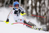 Nathalie Eklund of Sweden skiing in the first run of the women slalom race of Audi FIS Alpine skiing World cup on Sljeme above Zagreb, Croatia. Women Snow Queen Trophy slalom race of Audi FIS Alpine skiing World cup season 2014-2015, was held on Sunday, 4th of January 2015 on Sljeme above Zagreb, Croatia.
