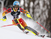 Erin Mielzynski of Canada skiing in the first run of the women slalom race of Audi FIS Alpine skiing World cup on Sljeme above Zagreb, Croatia. Women Snow Queen Trophy slalom race of Audi FIS Alpine skiing World cup season 2014-2015, was held on Sunday, 4th of January 2015 on Sljeme above Zagreb, Croatia.
