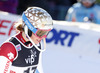 Michelle Gisin of Switzerland reacts in the finish of the second run of the women slalom race of Audi FIS Alpine skiing World cup on Sljeme above Zagreb, Croatia. Women Snow Queen Trophy slalom race of Audi FIS Alpine skiing World cup season 2014-2015, was held on Sunday, 4th of January 2015 on Sljeme above Zagreb, Croatia.
