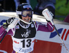 Third placed Nina Loeseth of Norway reacts in the finish of the second run of the women slalom race of Audi FIS Alpine skiing World cup on Sljeme above Zagreb, Croatia. Women Snow Queen Trophy slalom race of Audi FIS Alpine skiing World cup season 2014-2015, was held on Sunday, 4th of January 2015 on Sljeme above Zagreb, Croatia.
