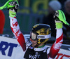 Second placed Kathrin Zettel of Austria reacts in the finish of the second run of the women slalom race of Audi FIS Alpine skiing World cup on Sljeme above Zagreb, Croatia. Women Snow Queen Trophy slalom race of Audi FIS Alpine skiing World cup season 2014-2015, was held on Sunday, 4th of January 2015 on Sljeme above Zagreb, Croatia.
